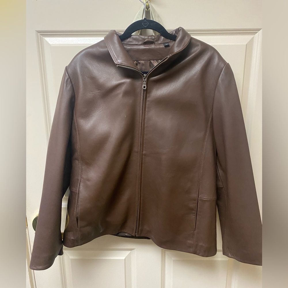Tibca Leathers brown leather jacket